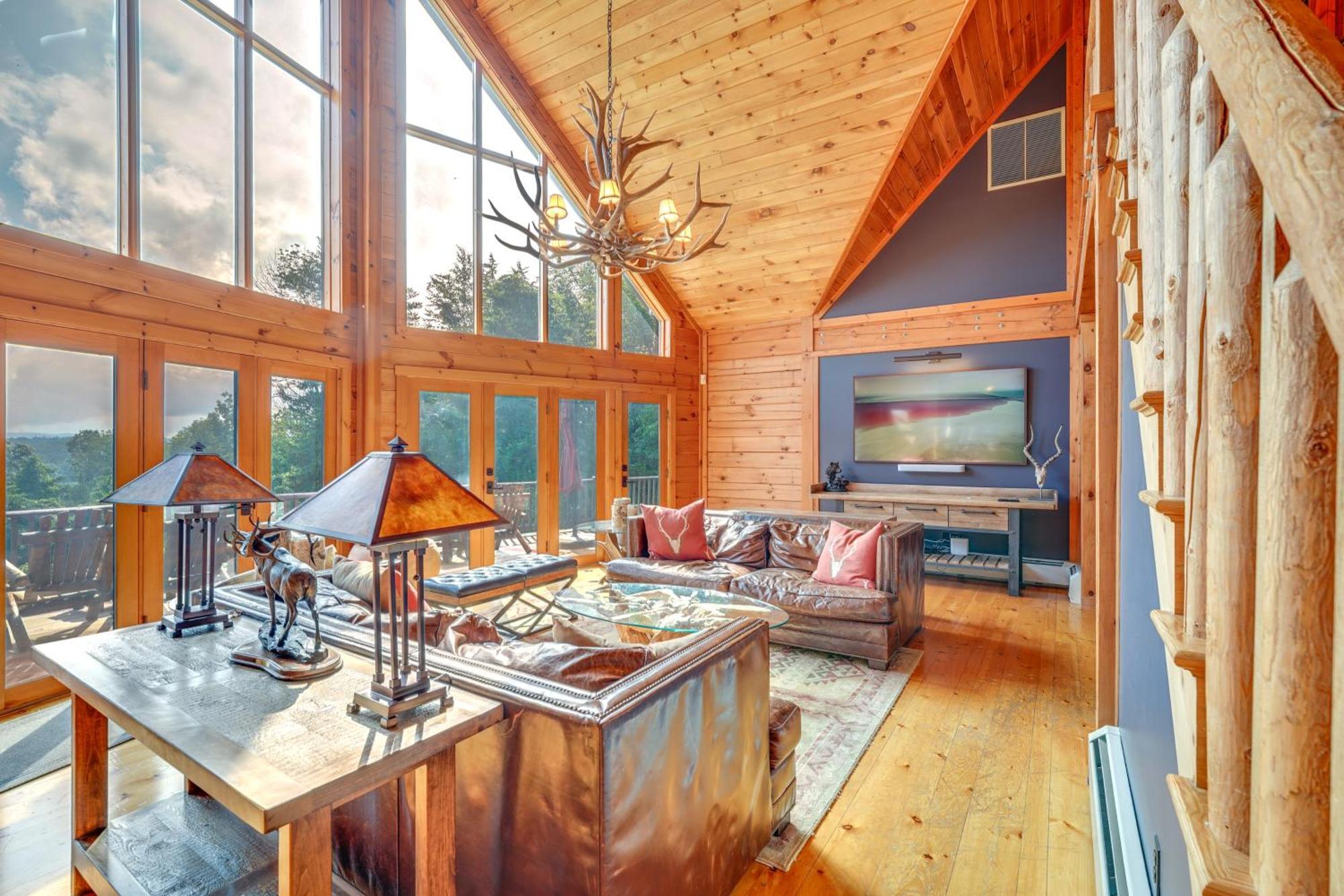 Luxury Log Cabin With Ev Charger And Mtn Views! Blairstown Екстериор снимка