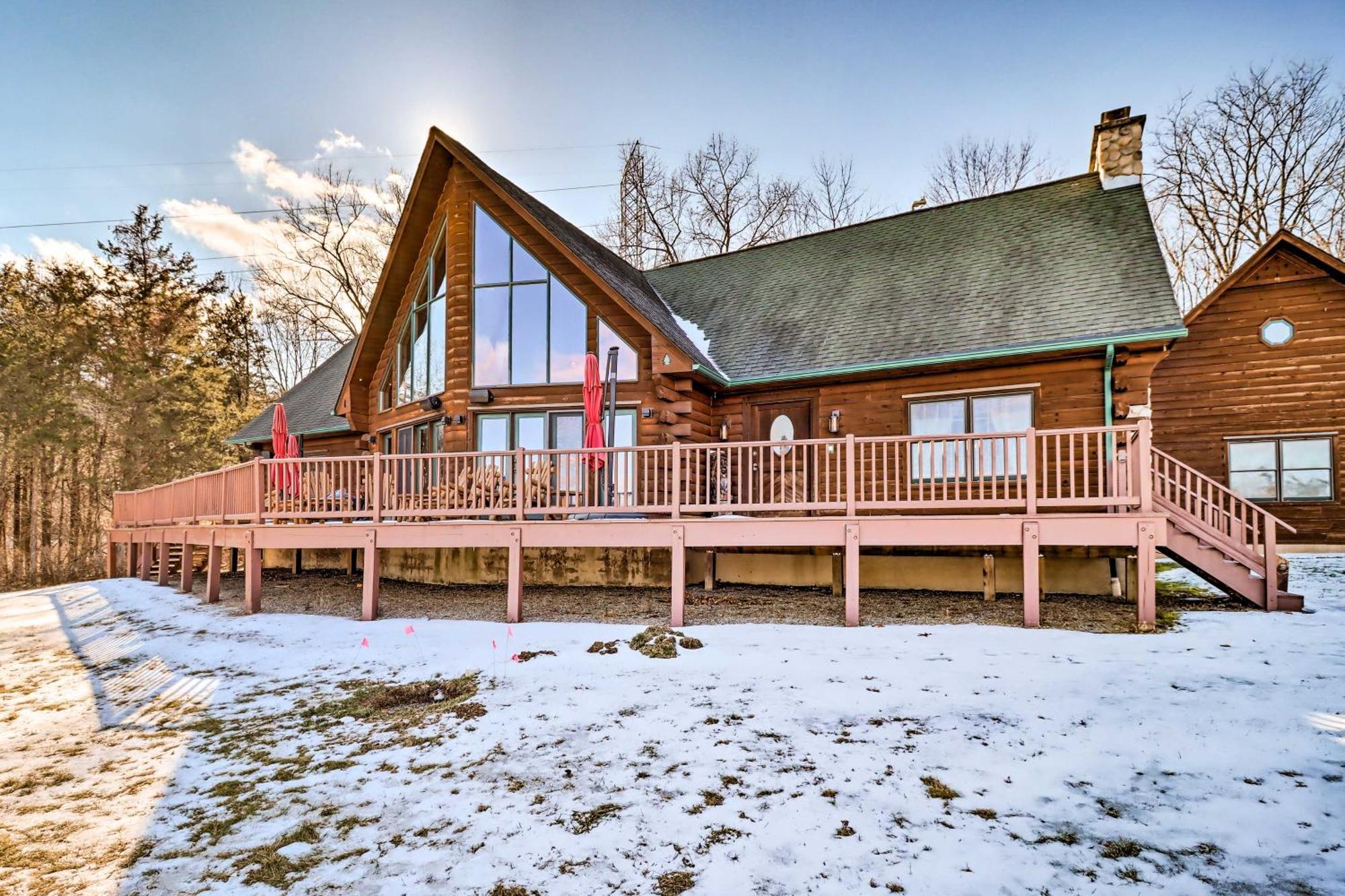 Luxury Log Cabin With Ev Charger And Mtn Views! Blairstown Екстериор снимка