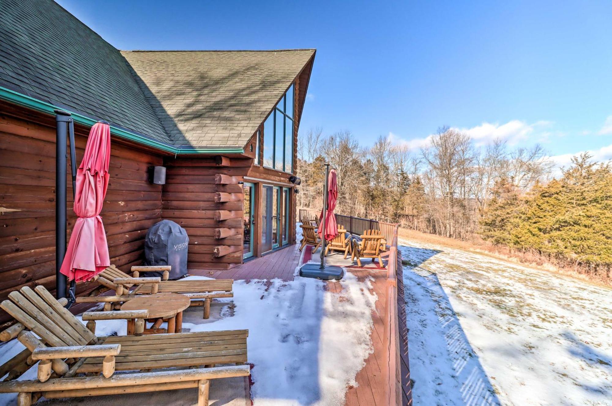 Luxury Log Cabin With Ev Charger And Mtn Views! Blairstown Екстериор снимка